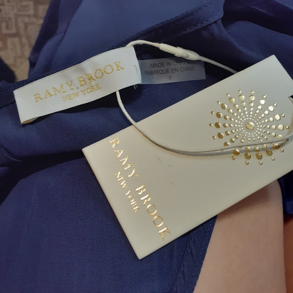 Ramy Brook Adella Navy Ruched Dress NWT SZ 0 - Picture 7 of 7